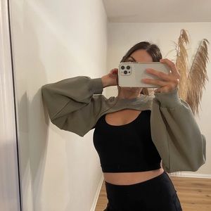 LAST2 • Covered Up Enough Crop Terry Sweater